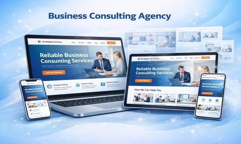 WordPress website design for business website with modern and responsive layout