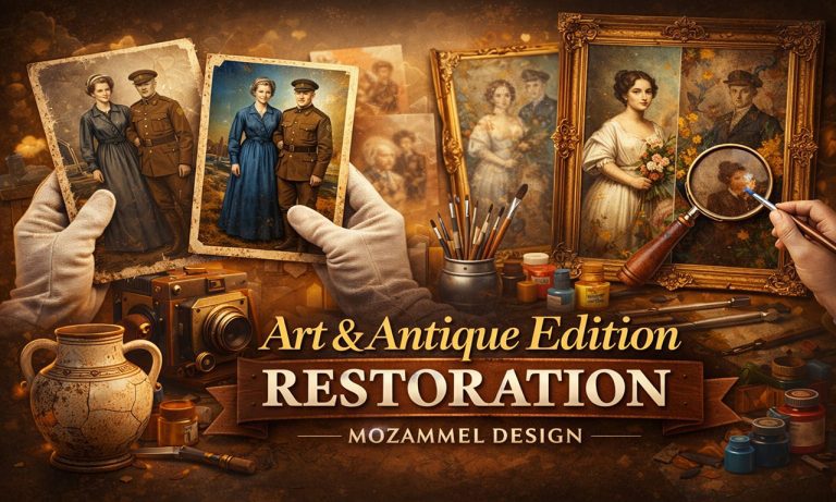 Art and antique edition restoration service for vintage artwork and antique photo editing