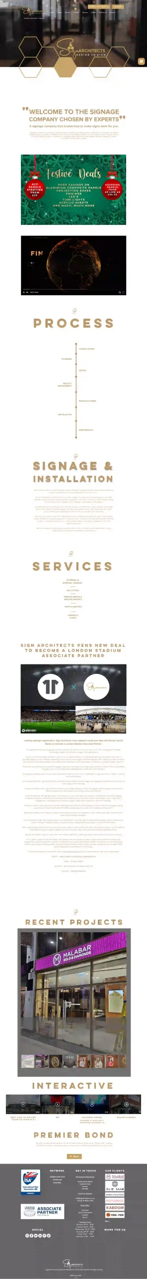 Corporate signage company website designed with WordPress by Mozammel Design