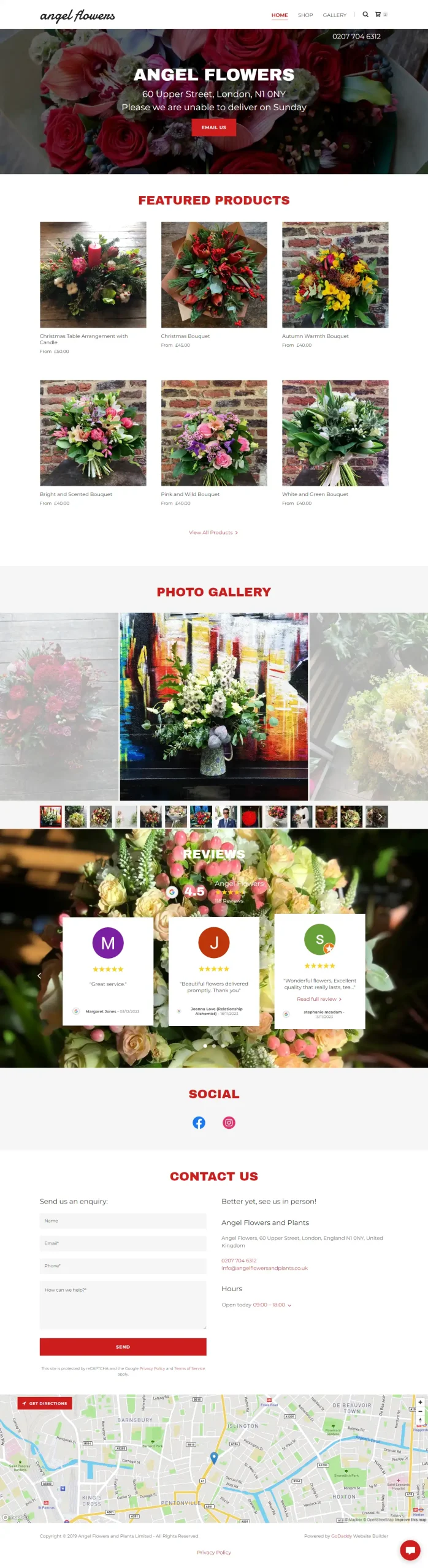 Professional florist and flower shop website designed with WordPress by Mozammel Design