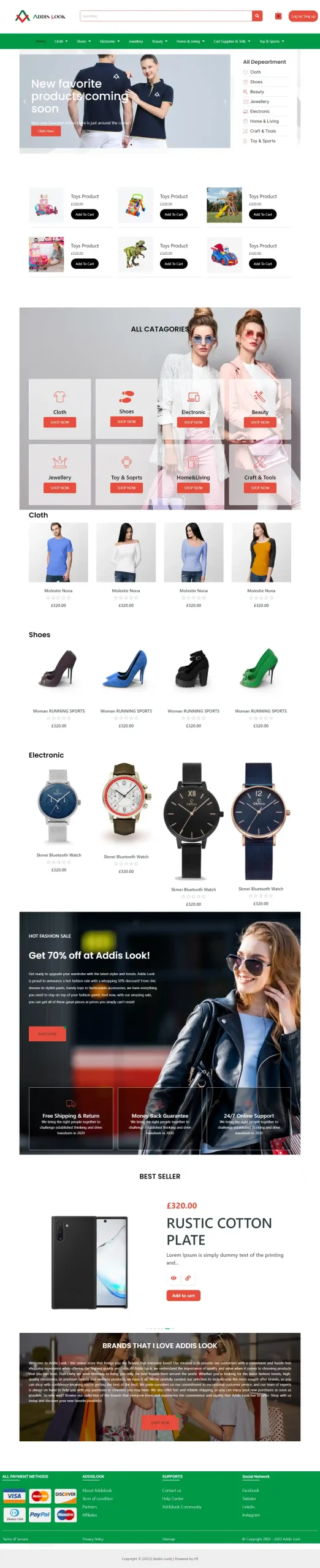 Addis Look multi-vendor WooCommerce eCommerce website designed by Mozammel Design