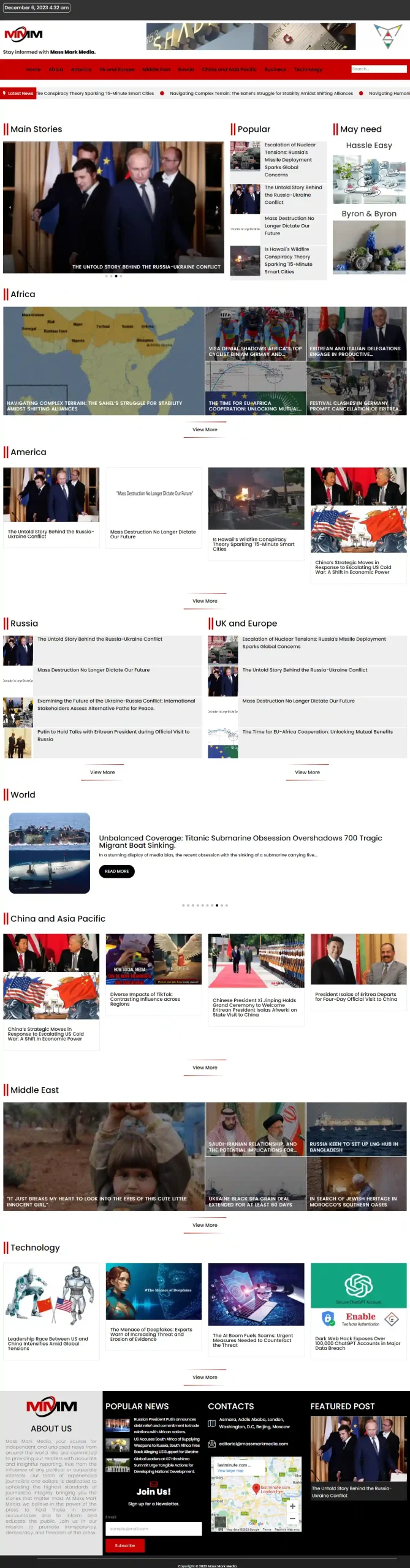 MDMM WordPress news magazine portal website designed by Mozammel Design