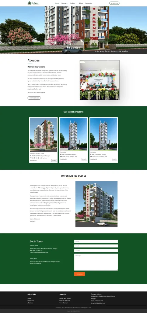 GeoSpace real estate WordPress website design project