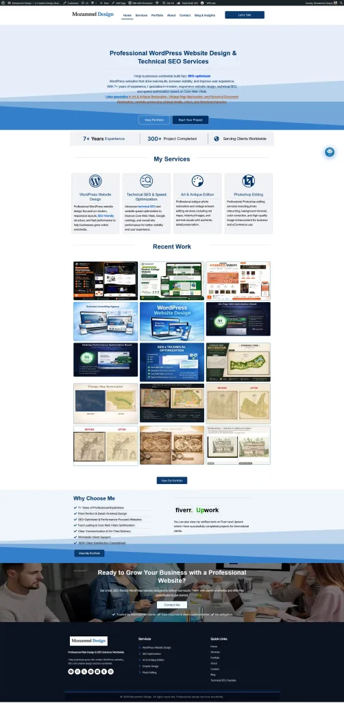 Mozammel Design WordPress website design and SEO services website